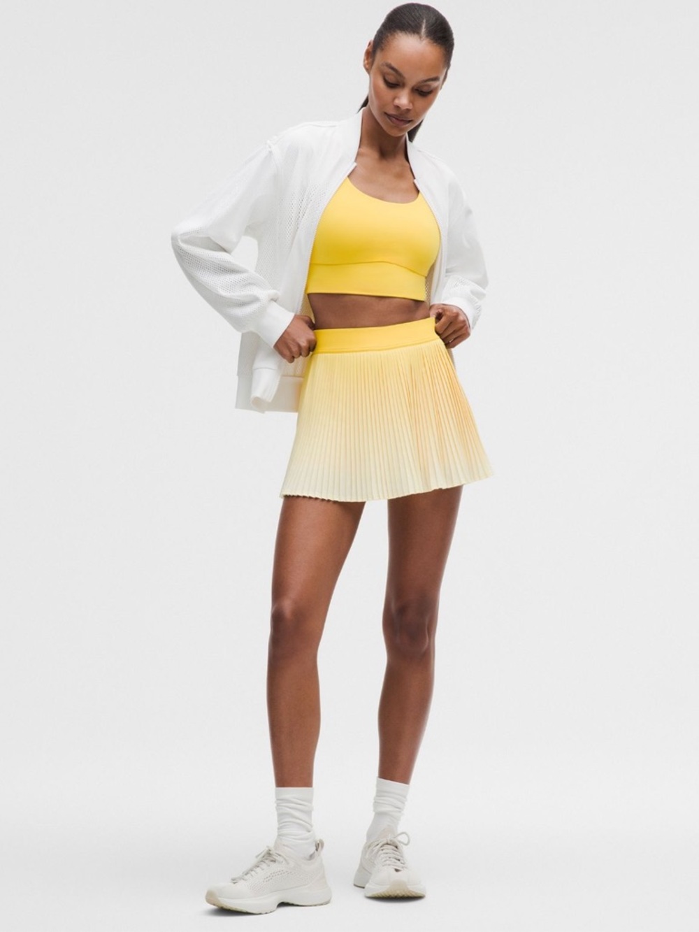 NWT Lululemon RePleat High-Rise Tennis Skirt /  Ombre Print Lemon Multi